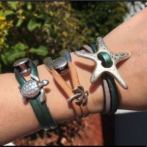 Coastal inspired leather bracelets